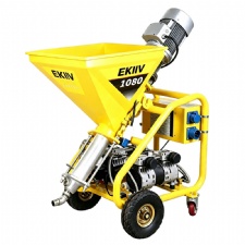 1080D 5KW Brushless Screw Pump Mortar Spraying Machine 220V High Pressure Wall Plaster Render Sprayer 70L Hopper
